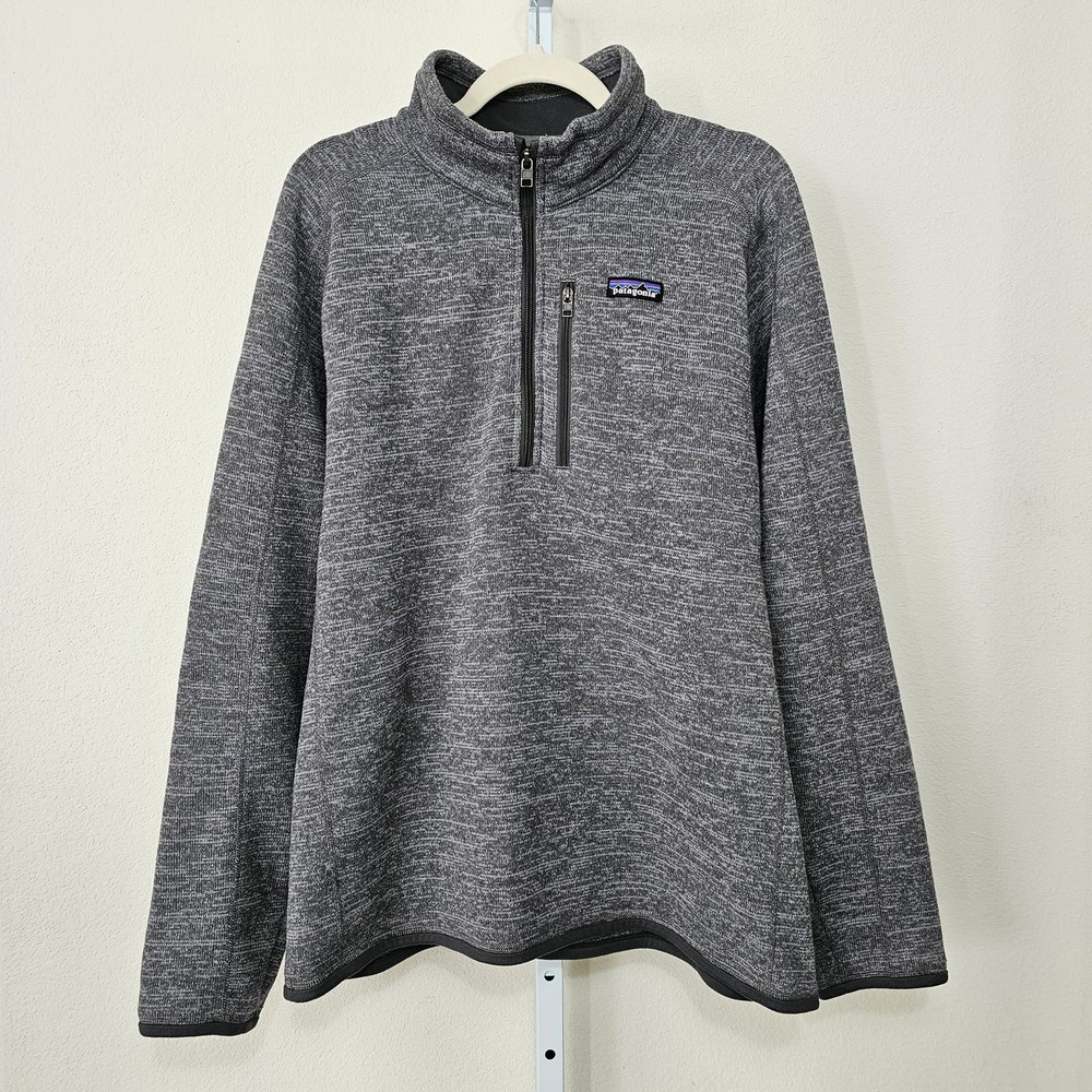 PATAGONIA Gray Worn Wear Men's Better 1/4 Zip Pullover Knit Fleece Sweater Sz L